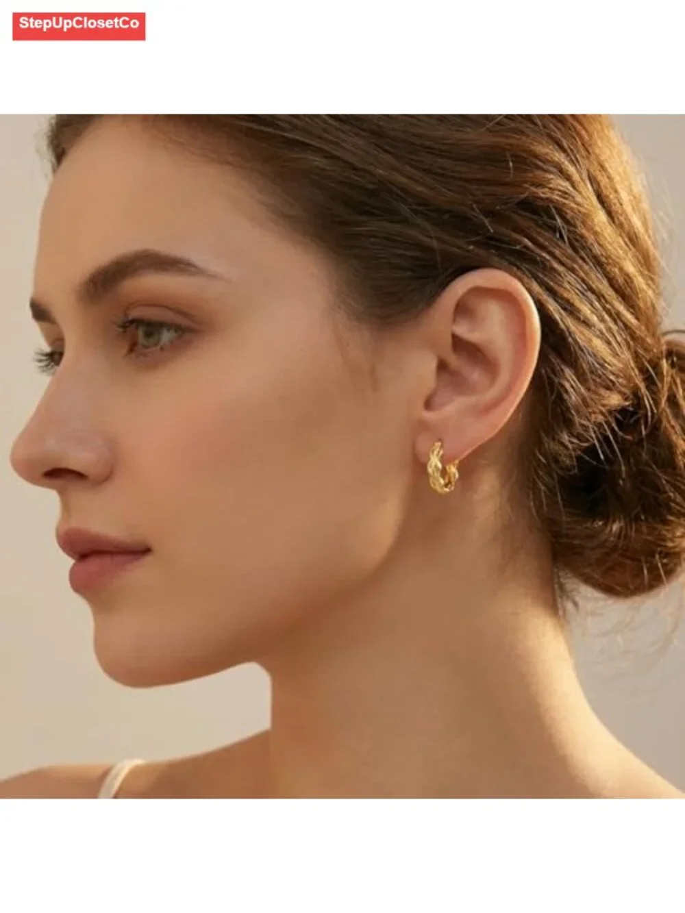 14K Gold Plated Dainty Huggie Hoop Earrings Hypoallergenic Lightweight Women